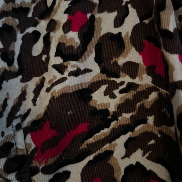 Charter Club Petite Medium Corduroy Leopard Print Jacket - Picture 3 of 5